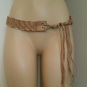 Tan suede like material boho hippie belt